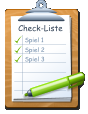 Check-Liste Spiel 1 Spiel 2 Spiel 3